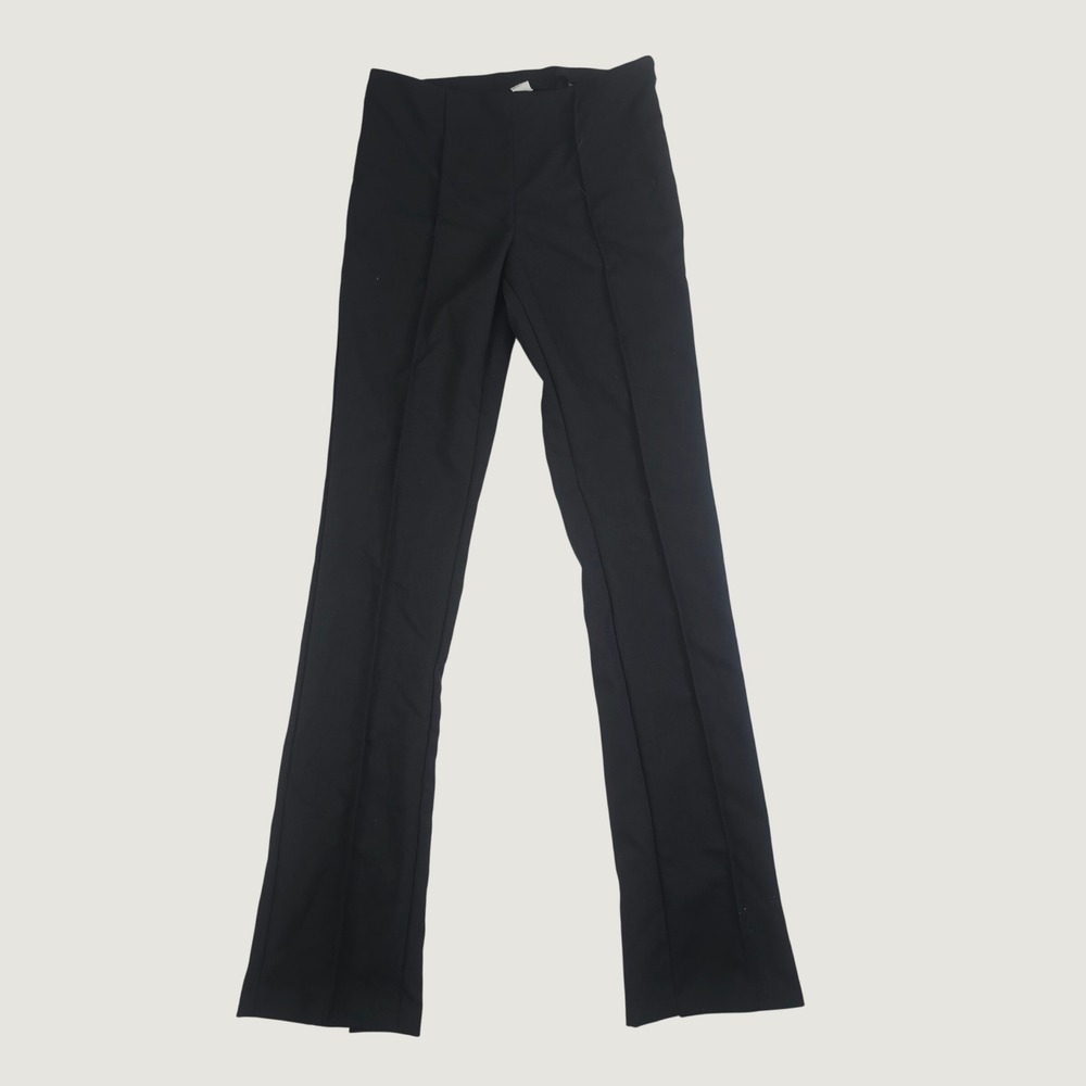 Divided H&M Women's Pintuck Split Hem Trousers Size 2 Black High Rise Pants L57